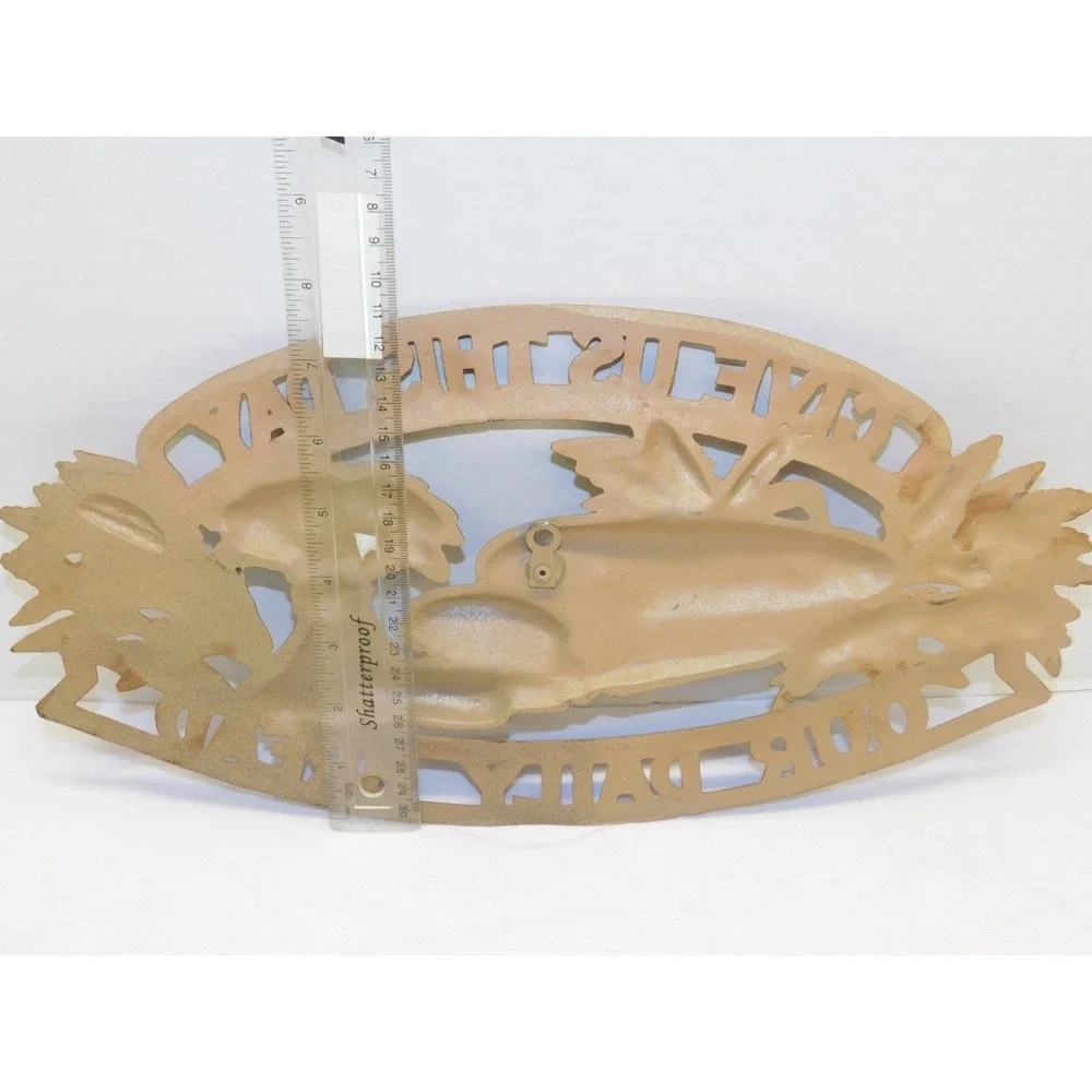 Sexton Metal Give Us This Day Our Daily Bread Wall Plaque 15.5
